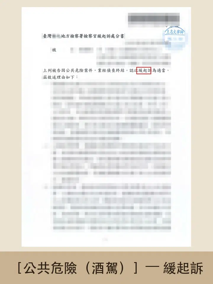 公共危險 酒駕 緩起訴
